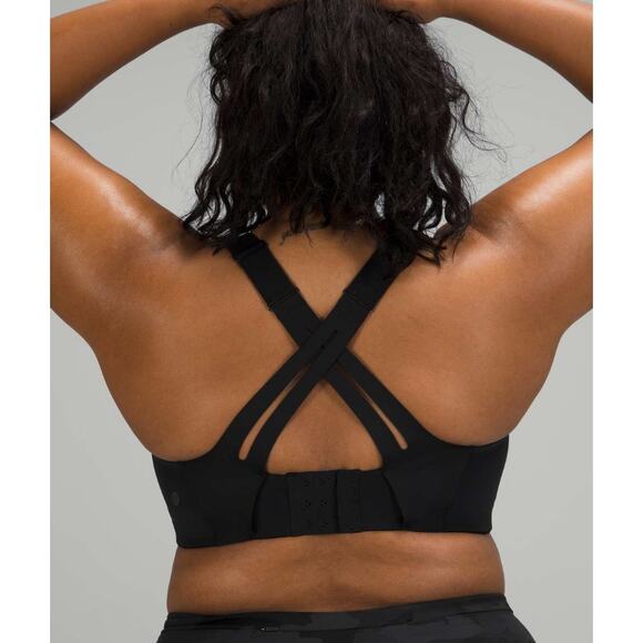 (34D) $98 Lululemon AirSupport Bra *High Support, C-DDD Cups Black /Asphalt Grey - Picture 2 of 7